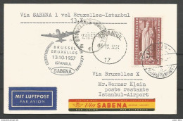 Aerophilatelie - Berlin - Luftpost - 1957 - Erstflug Sabena Bruxelles-Istanbul - Sonstige & Ohne Zuordnung