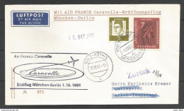 Aerophilatelie - Deutschland - Luftpost - 1961 - Erstflug Air France Caravelle München-Berlin - Facteur - Sonstige & Ohne Zuordnung