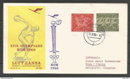 Aerophilatelie - Deutschland - Luftpost - 1960 - Lufthansa Hamburg-Frankfurt-Rom - Olympiade - Olympisches Jahr - Other & Unclassified