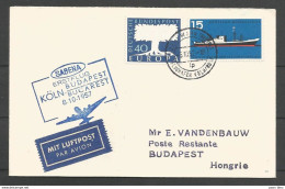 Aerophilatelie - Deutschland - Luftpost - 1957 - Wahn Flughafen - Erstflug Sabena Köln-Budapest-Bucarest - Other & Unclassified