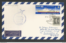 Aérophilatélie - DDR -carte 1968 - Luftpost - Berlin - Sabena Bruxelles-Alicante - Lettres & Documents