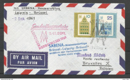 Aérophilatélie - DDR - Lettre 1961 - Luftpost - Sabena - Leipzig-Brüssel - Alte Waage - Alte Börse - Sonstige & Ohne Zuordnung