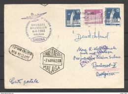 Aérophilatélie - DDR - Carte 1962 - Luftpost - Berlin - Vol Sabena Bruxelles-Malaga - Lettres & Documents