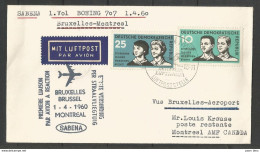 Aérophilatélie - DDR - Lettre 1960 - Berlin Luftpost - Sabena Bruxelles-Montreal - Boeing - Convention Droits De L'Homme - Andere & Zonder Classificatie