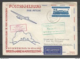 Aérophilatélie - DDR - Lettre 1957 - Segelflugzeug - Planeur - Meiningen-Dolmar - Incident Technique - - Otros & Sin Clasificación