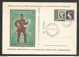 Luxembourg - Lettre Centilux - Timbre Sur Timbre -centenaire Du Timbre - Facteur - Postzegels Op Postzegels