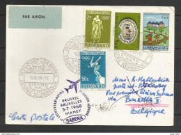 Aérophilatélie - Carte Du 10/06/68 - Mondorf-les-Bains - 1er Vol Sabena Bruxelles-Niamey - Jeux Olympiques - Storia Postale