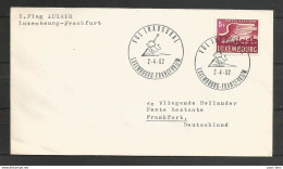 Aérophilatélie - Lettre 02/04/62 Luxembourg - Vol Inaugural Luxair Luxembourg-Frankfurt - Covers & Documents