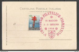 Italie - Carte 31/05/58 - Convegno Filatelico Fiorentino Firenze - Congrès Philatélique Florence - 1946-60: Marcofilia