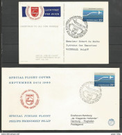 Aérophilatélie - Pays-Bas - Lettre + Carte 1966 - Philips Eindhoven Jubilee Flight - Rondvlucht - Poste Aérienne