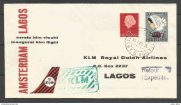 Aérophilatélie - Pays-Bas - Lettre 1961 - KLM Amsterdam-Lagos - Posta Aerea