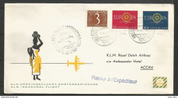 Aérophilatélie - Pays-Bas - Lettre 1960 - KLM Openingsvlucht Amsterdam-Accra - Poste Aérienne