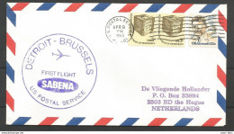 Aérophilatélie - USA -  Lettre 09/04/1980 - Detroit-Bruxelles - 1er Vol Sabena - 3c. 1961-... Cartas & Documentos