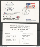 Aérophilatélie - USA -  Lettre 25/05/76 - Washington - Paris - 1er Vol Air France Concorde - 3c. 1961-... Briefe U. Dokumente