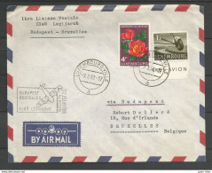 Aérophilatélie - Lettre 1957 - Luxembourg - Sabena 1er Vol Bruxelles/Budapest - Legipost - Brieven En Documenten
