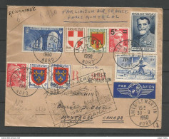 France - Aérophilatélie - Lettre 30/09/50 Lille Montréal (Canada) + Cachet 1ère Liaison Aérienne - 1960-.... Lettres & Documents