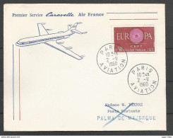 France - Aérophilatélie - Air France Caravelle Paris-Palma De Majorque 02/11/1960 - 1267 Europa - 1960-.... Covers & Documents