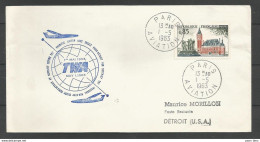 France - Aérophilatélie - TWA Paris-Détroit Sans Escale Superjet 707 01/05/1963 - 1316 Calais - 1960-.... Lettres & Documents