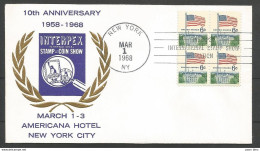 USA - Lettre 01/03/1968 - Interpex Stamp & Coin Show - Americana Hôtel New York - Event Covers