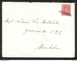 Belgique - Obl.fortune 1919 - Obl. Linéaire VIEUX-DIEU + Cachet Mechelen 29 I 19 Au Verso - Fortuna (1919)