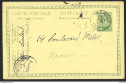 Belgique - Obl.fortune 1919 - Obl. MORHET Année Partiellement Grattée + NAMUR-NAMEN Cachet Type Allemand - Fortune (1919)