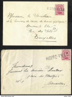 Belgique - Obl.fortune 1919 - 2 Scan - Obl. Linéaire HAVRE + HAVRE-VILLE Petit + Grand Format Dont Daté 20/3/19 Au Verso - Other & Unclassified