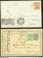 Belgique - Obl.fortune 1919 - N°135 Sur Carte De Bruxelles - Timbre Oblitéré à L'arrivée Par Cachet Année En Creux - Other & Unclassified