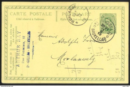 Belgique - Obl.fortune 1919 - Sur Carte Obl.Agence BRUSSEL*27*BRUXELLES Vers MORLANWELZ Cachet Année Grattée - Noodstempels (1919)