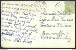 Belgique - Obl.fortune 1919 - N°137 Obl.cachet BOUSSU Et Cachet FONTAINE-L'EVEQUE Année Grattée - Fortune (1919)