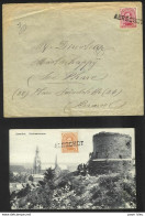 Belgique - Obl.fortune 1919 - AERSCHOT - Obl Linéaire Sur N° 138 Sur Lettre Et Sur N°135 Sur Carte (Oreleanustoren) - Fortune Cancels (1919)