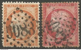 France - Napoleon III Et/ou Cérès - Oblitération Sur N°38+57 - GC 5083 CONSTANTINOPLE (Turquie) - 1871-1875 Cérès