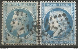 France - Napoleon III Et/ou Cérès - Oblitération Sur N°29A+60C - GC 2748 ORTHEZ (Pyrénées-Atlantiques) - 1863-1870 Napoleone III Con Gli Allori