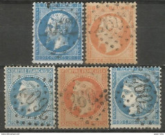 France - Napoleon III Et/ou Cérès - Oblitération Sur N°22+23a+29B+31+37 - GC 2602 NANTES (Loire-Atlantique) - 1863-1870 Napoleon III With Laurels