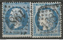 France - Napoleon III Et/ou Cérès - Oblitération Sur N°22+60C - GC 1987 LAVAL (Mayenne) - 1853-1860 Napoleon III