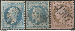 France - Napoleon III Et/ou Cérès - Oblitération Sur N°22+29B+54  - GC 1397 EPERNAY (Marne) - 1863-1870 Napoleone III Con Gli Allori