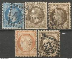 France - Napoleon III Et/ou Cérès - Oblitération Sur N° 29B+30+38+56 - GC 532 BORDEAUX (Gironde) - 1863-1870 Napoleon III With Laurels