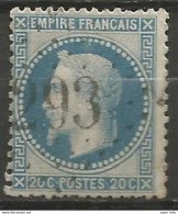 France - Napoleon III Et/ou Cérès - Oblitération Sur N° 29A - GC 293 BAINS-EN-VOSGES (Vosges) - 1863-1870 Napoléon III Con Laureles