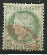 France - Cérès - N°53 Oblitéré - Cachet à Date Des Imprimés (rouge) - 1871-1875 Ceres