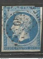 France - GERS - Obl.PC - CASTERA-VERDUZAN - 1853-1860 Napoléon III