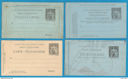 France - Carte Télégramme - 4 Cartes Neuves - CPP N°2511 + CLPP N° 2526 + 2529 + 2531 - Tarjetas Cartas