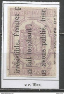 France - Timbres Pour Journaux - N°1 2c. Lilas - Zeitungsmarken (Streifbänder)