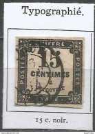 France - Timbres Taxe - N° 3  15c. Noir Typographié - 1859-1959 Usati
