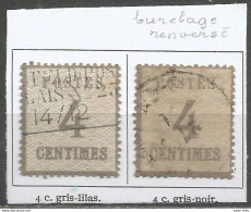 France - Alsace-Lorraine - N°3 4c. Gris-lilas Et N°3b 4c. Gris-lilas "burelage Renversé" - Other & Unclassified