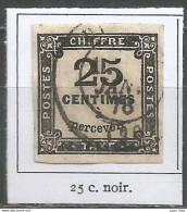 France - Timbres Taxe - N° 5  25c. Noir Typographié - 1859-1959 Gebraucht
