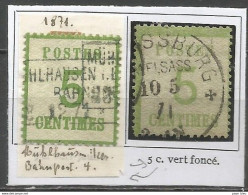 France - Alsace-Lorraine - N°4 Et 4a  5c. Vert-jaune Et Vert Foncé - Obl. Strassburg Et Mühlhausen Bahnpost - Autres & Non Classés