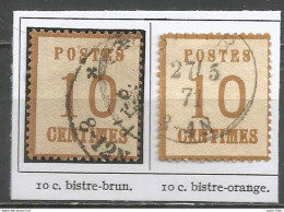 France - Alsace-Lorraine - N°5 Et 5a  10c. Bistre-brun Et Bistre-orange - Altri & Non Classificati