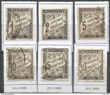 France - Timbres Taxe - N° 10, 11 *, 14, 15, 16, 18 - 1859-1959 Afgestempeld