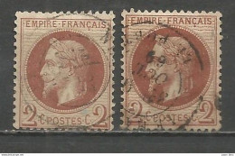 France - Napoléon III Lauré - N° 29 Brun Rouge Et 29a Brun Rouge Foncé - 1863-1870 Napoléon III Con Laureles