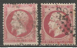 France - Napoléon III - N° 24 Rose Et 24a Rose Foncé - 1862 Napoleone III