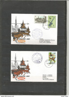 BRUXELLES-KUALA LUMPUR - Sabena 4/5-4-1974 - Timbres Belgique (Chimay, Sax) + Malaisie (Papillons) + Suède - Avions